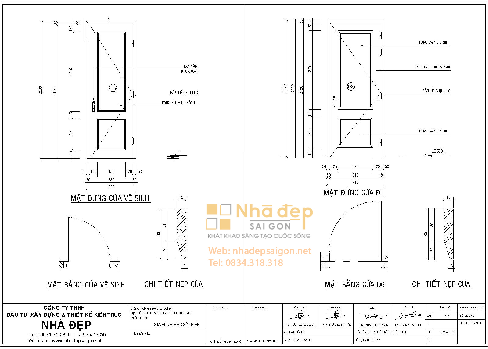 Bản vẽ cửa đi chính về kích thước theo lỗ ban