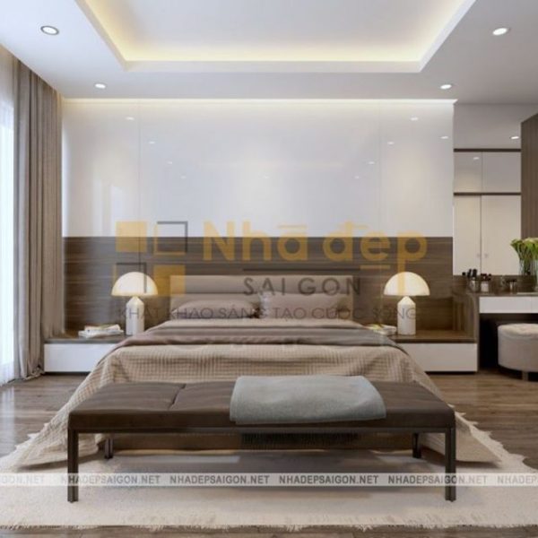 Mẫu nhà 1 trệt 2 lầu – không gian phòng ngủ