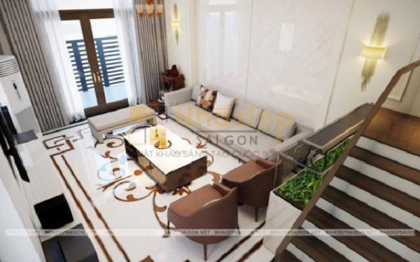 Mẫu nhà 5x17 – không gian phòng khách