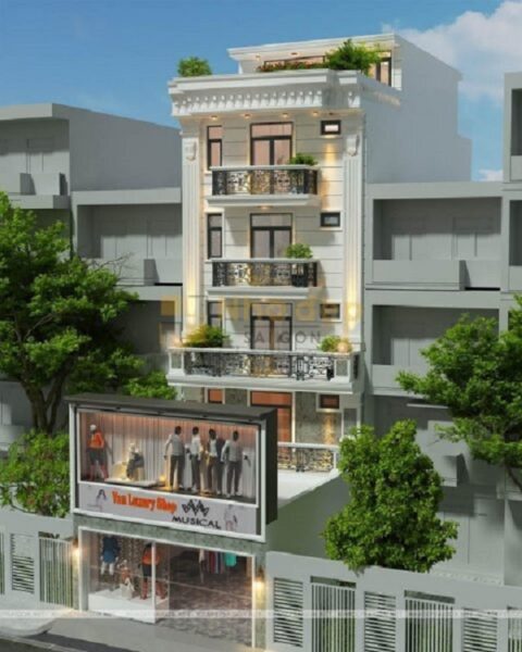 Mẫu nhà 6x20 – thiết kế kết hợp giữa kinh doanh và ở