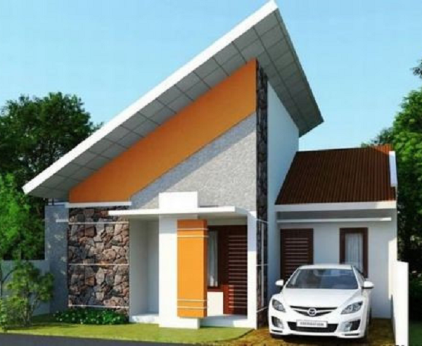 Mẫu nhà mái lệch 1 tầng – mẫu 3
