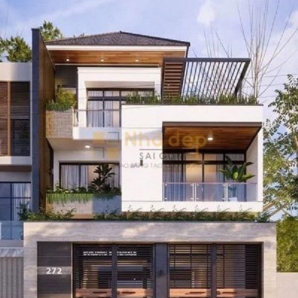 Thi công nhà phố huyện Củ Chi - Thiết kế nhà với cửa sổ kính thông thoáng