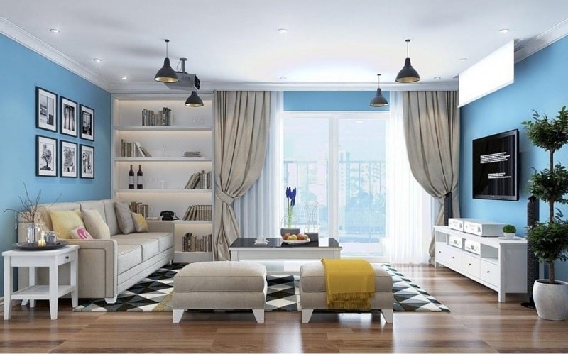 Cách phối màu phòng khách cho người mệnh thủy