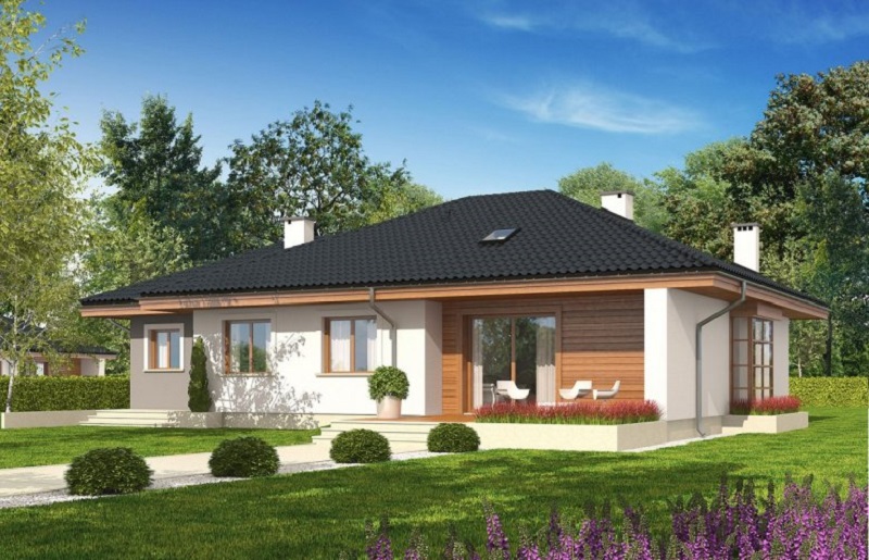 Mẫu nhà cấp 4 đẹp giá rẻ 100 triệu là sự pha trộn nét Á - Âu