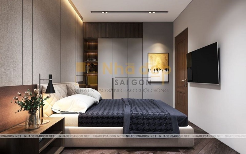 Kệ sách đầu giường là ý tưởng hay khi trang trí phòng ngủ có diện tích nhỏ