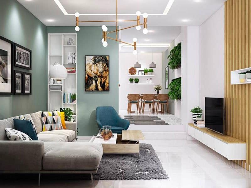 Mẫu phòng khách nhà ống 4m được ưa chuộng