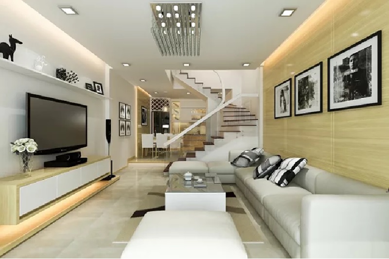 Mẫu phòng khách nhà ống 4m được ưa chuộng