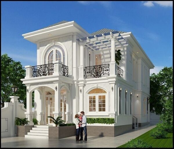 Biệt thự được thiết kế 2 tầng với mái Thái độc đáo