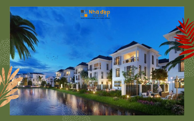 Đây cũng là một mẫu biệt thự liền kề ven sông rất được ưa chuộng, mặt trước của ngôi nhà giáp với các tuyến đường giao thông công cộng và mặt sau giáp với các sông hoặc hồ nhân tạo. Điều này thu hút được sự chú ý của những khách hàng yêu thích không gian sống gần gũi với thiên nhiên.