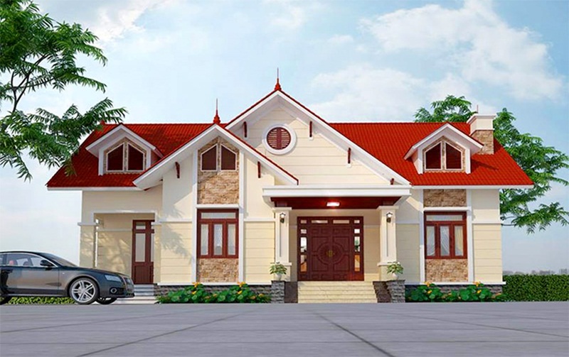 Mẫu nhà ba gian hiện đại, sang trọng
