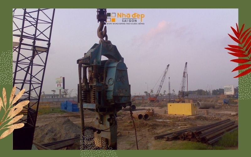 Thi công tầng hầm bằng cừ larsen búa rung