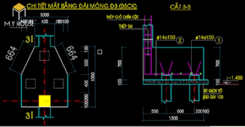 Công thức tính bê tông móng đơn dễ hiểu